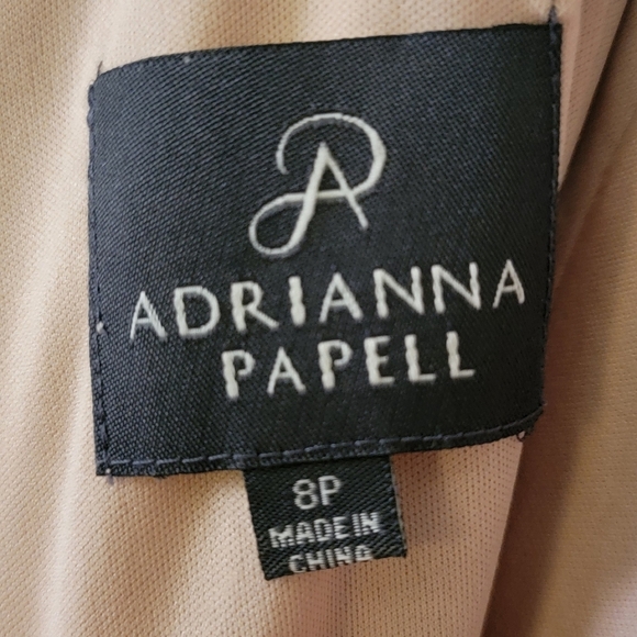 Nw Adrianna Papell Cable Knit Cap Sleeves,Gold ,Geometric Sequin Cocktail Dress - Picture 7 of 7